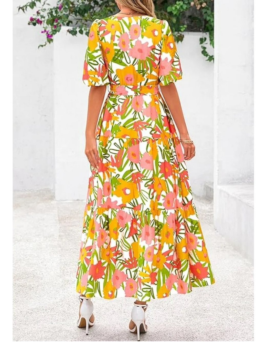 PRETTYGARDEN Summer Floral Maxi Dress Sz XXL Resort Wear Boho Colorful NWT - Picture 3 of 16